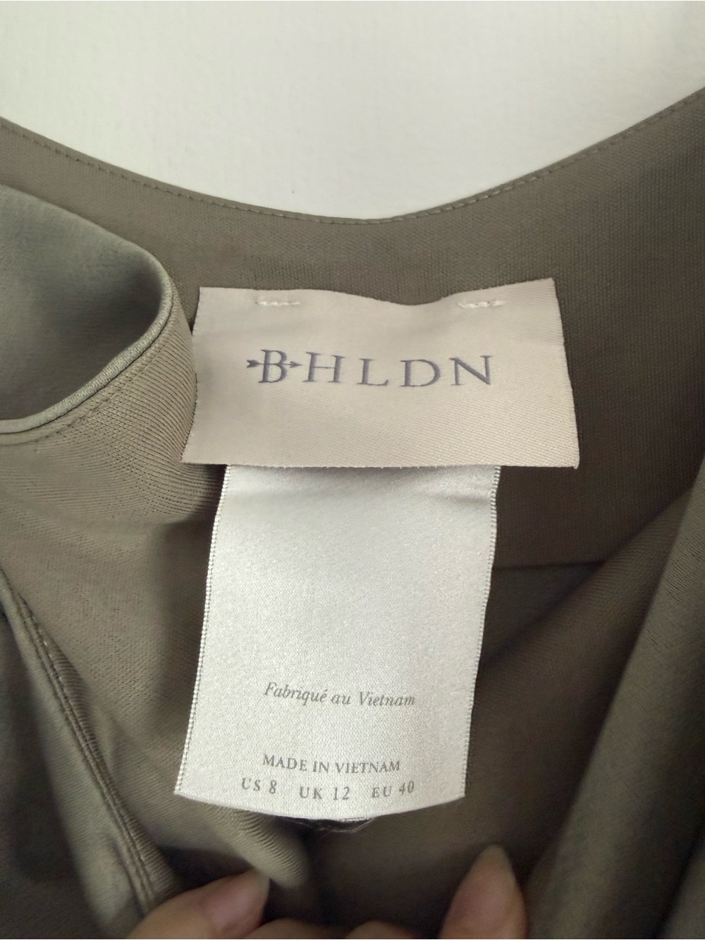 BHLDN Leti Dress Satin Slip Midi Dress in Sage Green - Picture 7 of 8